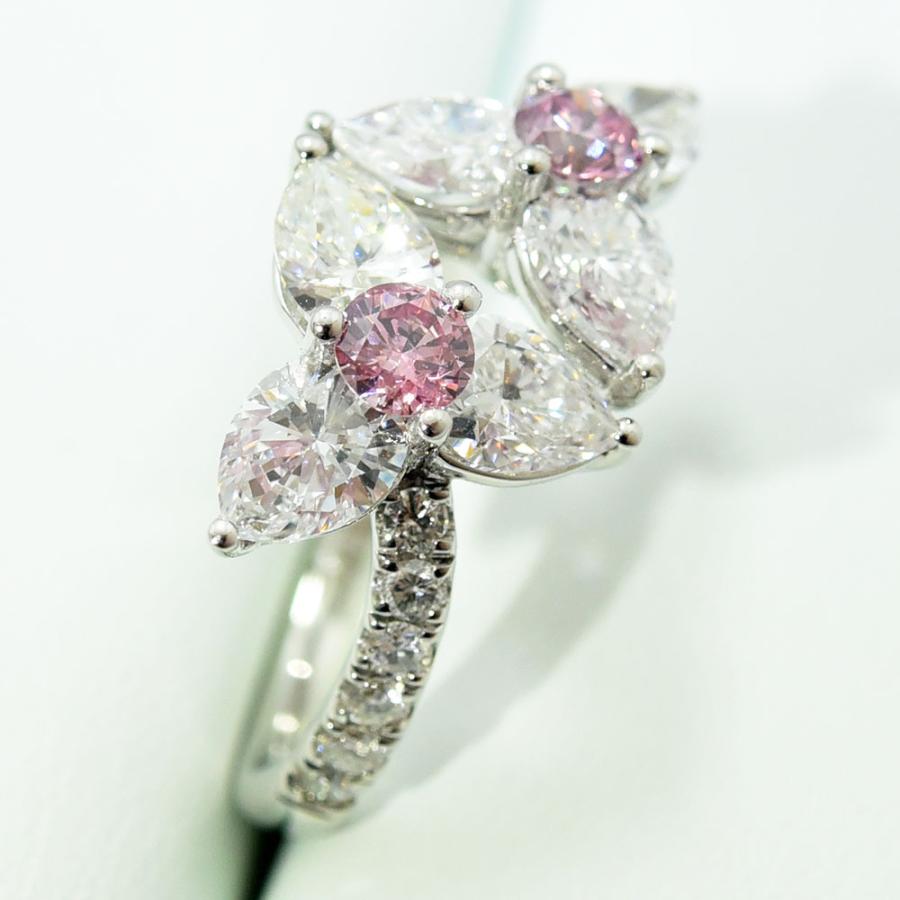 ピンクダイヤモンド 0.195 0.190 ダイヤモンド 2.380 0.26 リング 花
