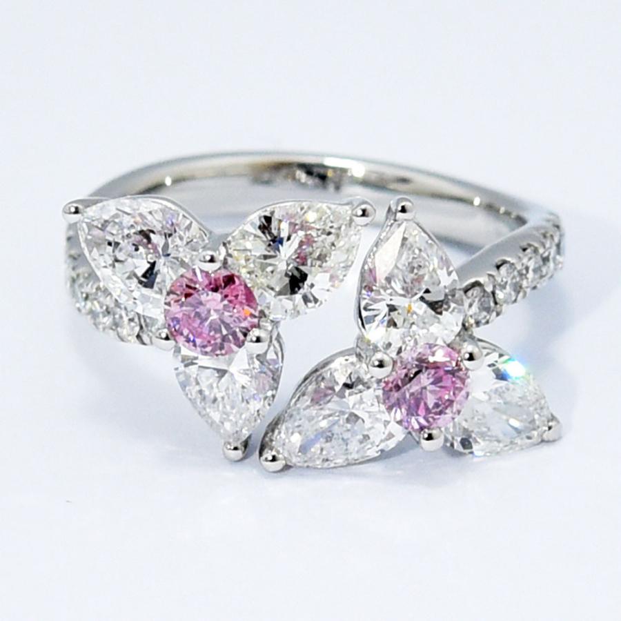 ピンクダイヤモンド 0.195 0.190 ダイヤモンド 2.380 0.26 リング 花