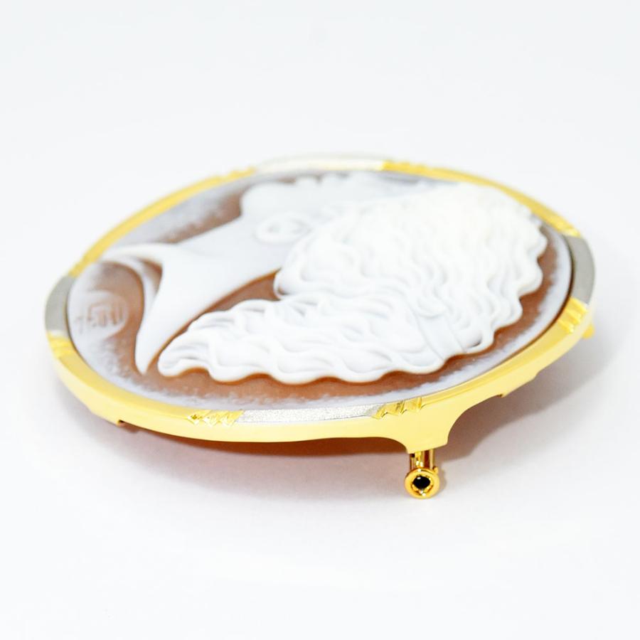 カルロ・パルラーティ ブローチ シェルカメオ Calro Parlati