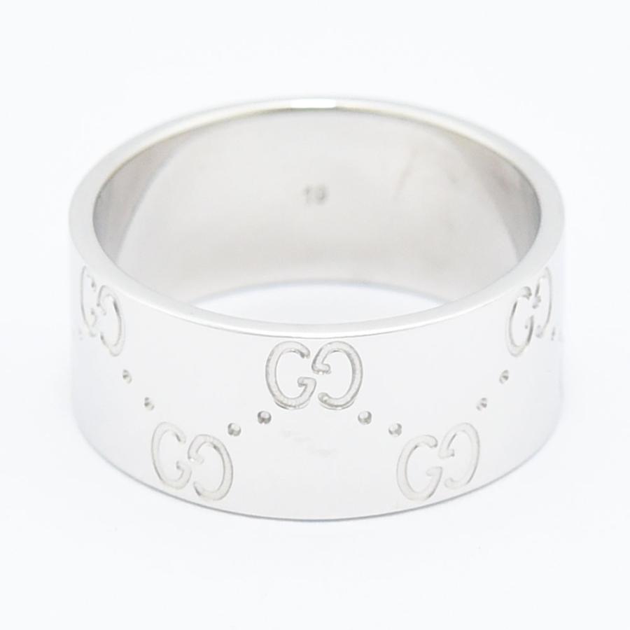 GUCCI グッチ リング アイコン 指輪 ワイド K18WG #19 約18.5号 GUCCI グッチ リング アイコン 指輪 ワイド K18WG #19 約18.5号