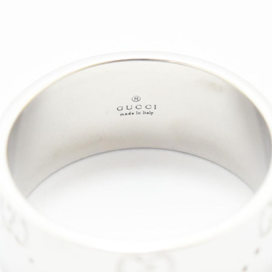 GUCCI グッチ リング アイコン 指輪 ワイド K18WG #19 約18.5号 GUCCI グッチ リング アイコン 指輪 ワイド K18WG #19 約18.5号