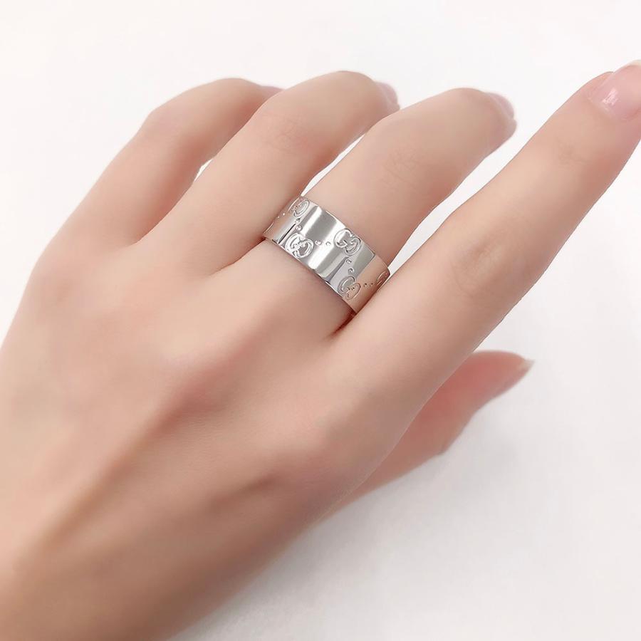 GUCCI グッチ リング アイコン 指輪 ワイド K18WG #19 約18.5号 GUCCI グッチ リング アイコン 指輪 ワイド K18WG #19 約18.5号