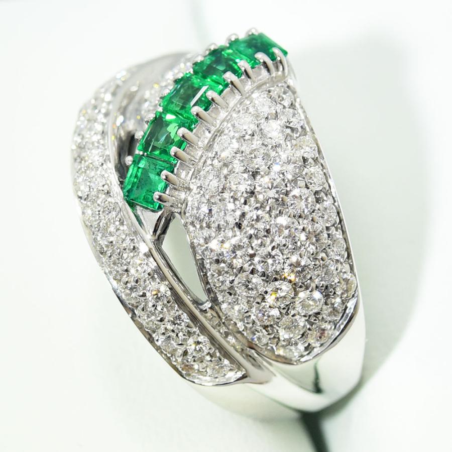 DAMIANI ダミアーニ リング エメラルド ダイヤモンド K18WG 約15号