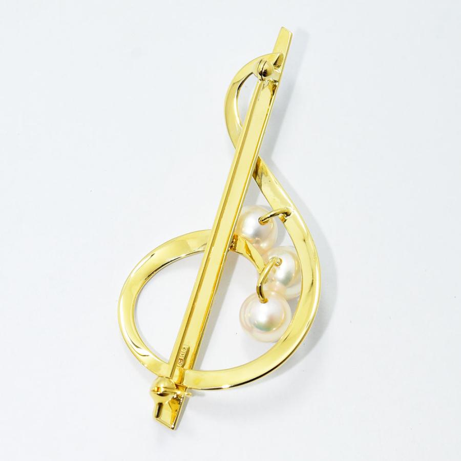MIKIMOTO ミキモト ブローチ ト音記号 音符 あこや真珠 アコヤ MIKIMOTO ミキモト ブローチ ト音記号 音符 あこや真珠 アコヤ