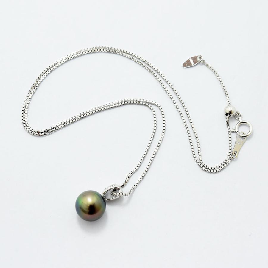 TASAKI タサキ ネックレス 田崎 黒蝶真珠 9.8mm ダイヤモンド 0.06