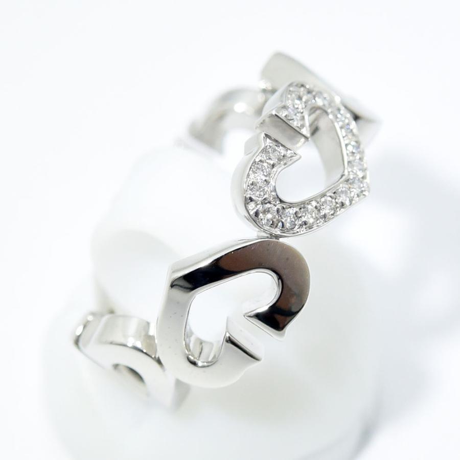 カルティエ リング Cハート Cartier 指輪 ダイヤモンド K18WG 750 #52