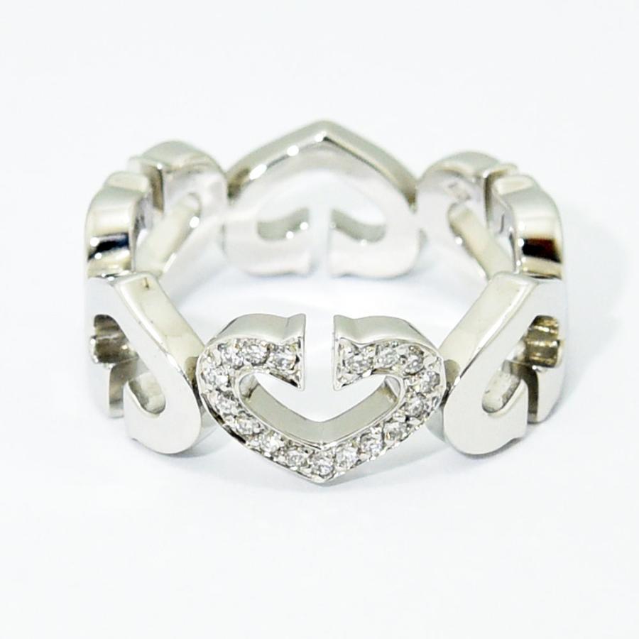 カルティエ リング Cハート Cartier 指輪 ダイヤモンド K18WG 750 #52