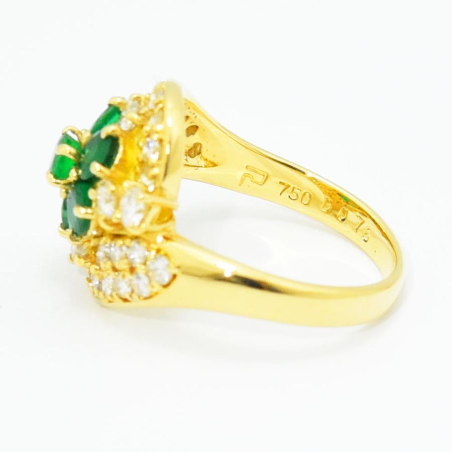 ポーラ リング POLA 指輪 エメラルド 0.90 ダイヤモンド 0.76 K18 約9  