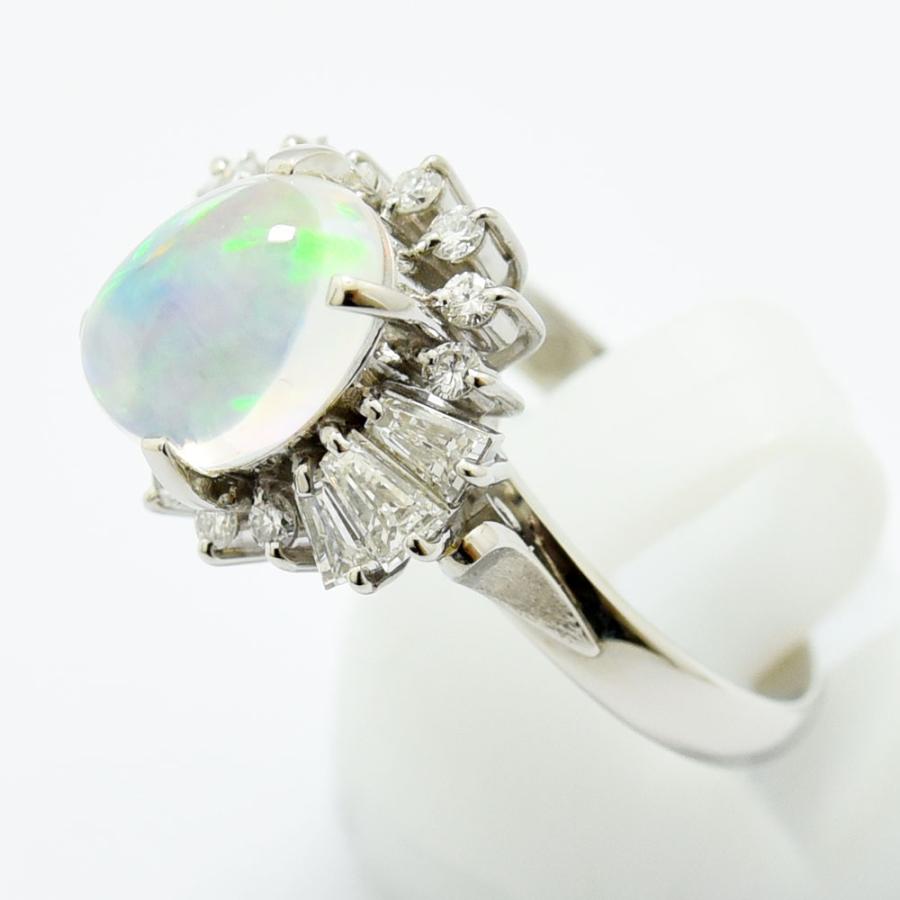 ウォーターオパール 2.44 ダイヤモンド 0.81 リング PT Pm900 約13号