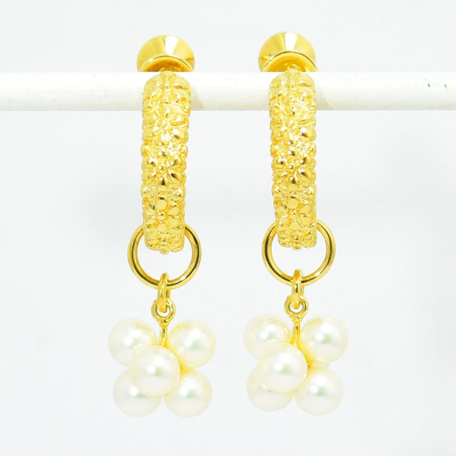 MIKIMOTO（ミキモト） イヤリング フープ 花 フラワー ベビーパール