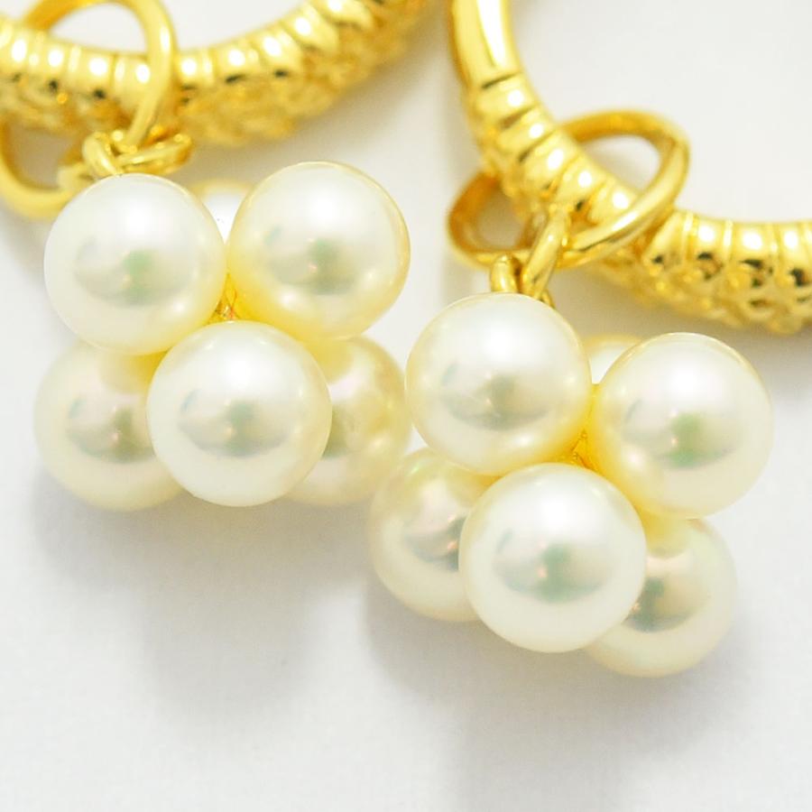 MIKIMOTO（ミキモト） イヤリング フープ 花 フラワー ベビーパール