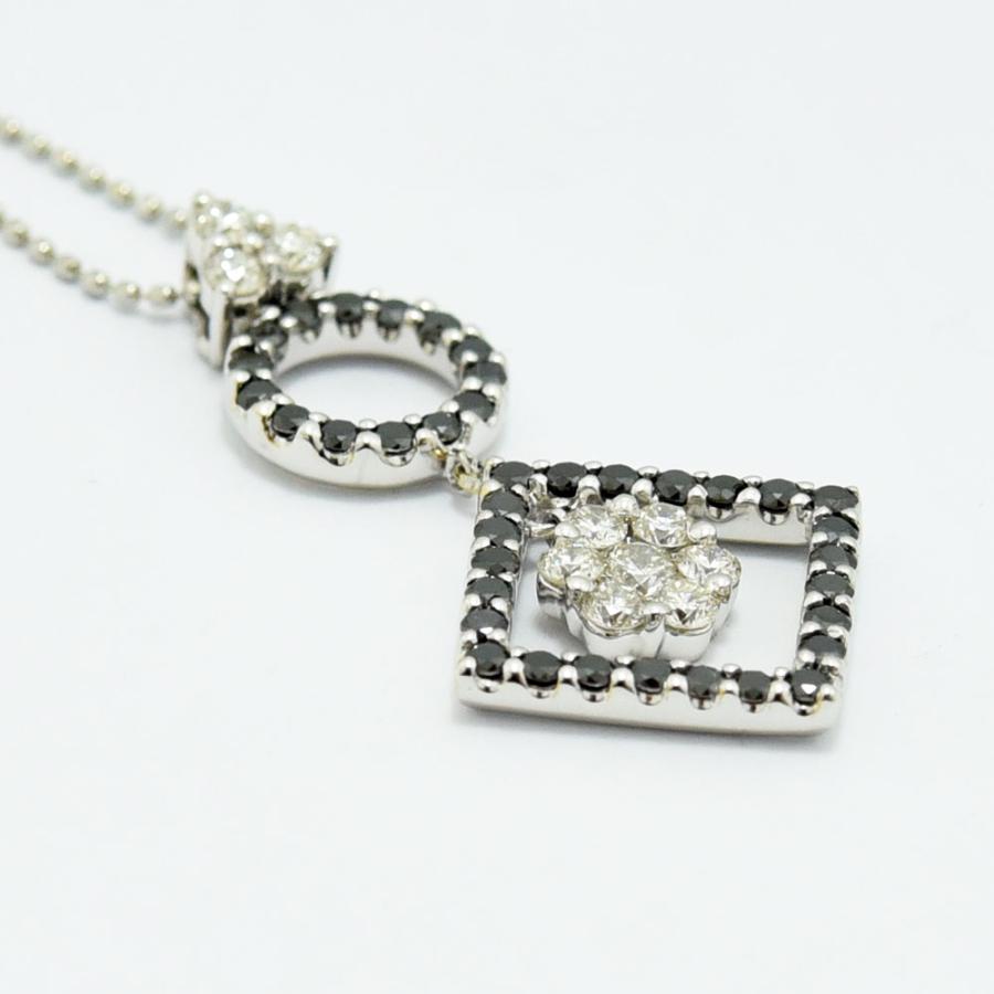 ブラックダイヤモンド ダイヤモンド 1.01 ネックレス K18WG 新品磨き 