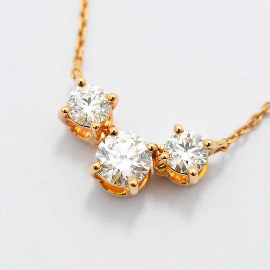 ダイヤモンド 0.272 0.547 0.279 ネックレス K18PG 新品磨き仕上げ  