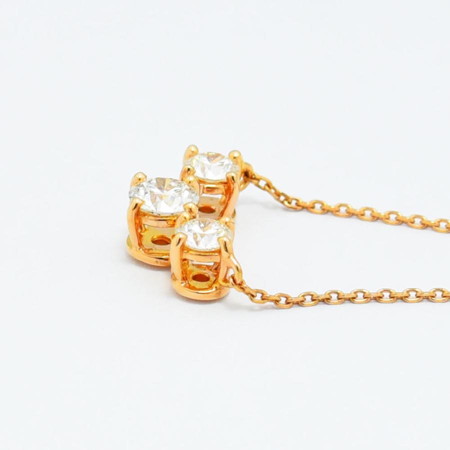 ダイヤモンド 0.272 0.547 0.279 ネックレス K18PG 新品磨き仕上げ  