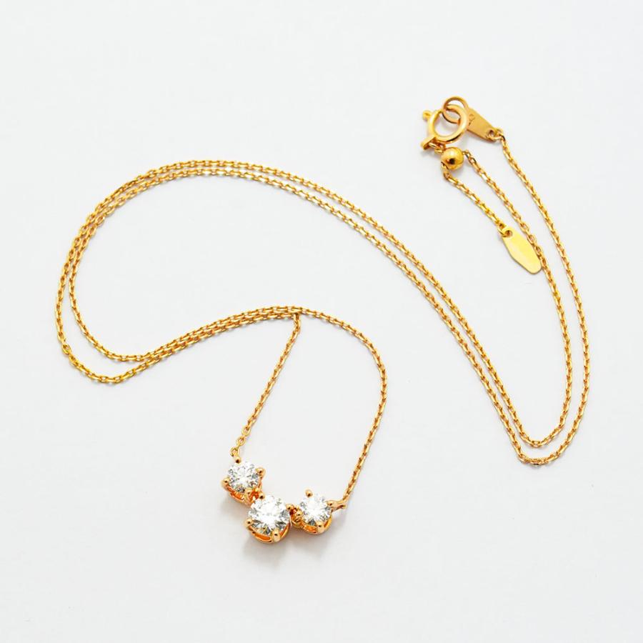 ダイヤモンド 0.272 0.547 0.279 ネックレス K18PG 新品磨き仕上げ  