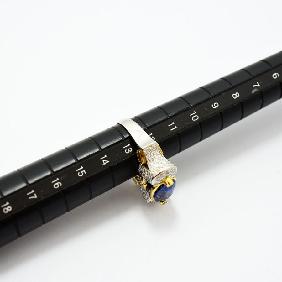 Pt900 K18 サファイア4.40 ルビーダイヤモンドリング指輪