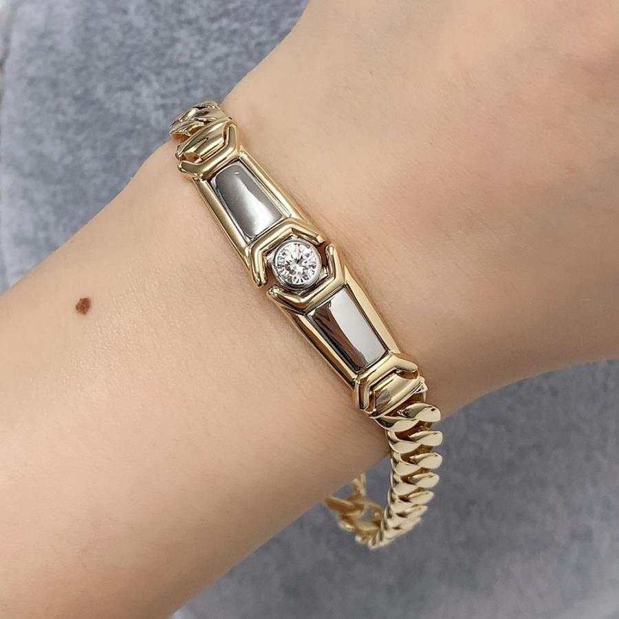 ダイヤモンド 0.40 ブレスレット 喜平 K18 PT850 新品仕上げ 中古