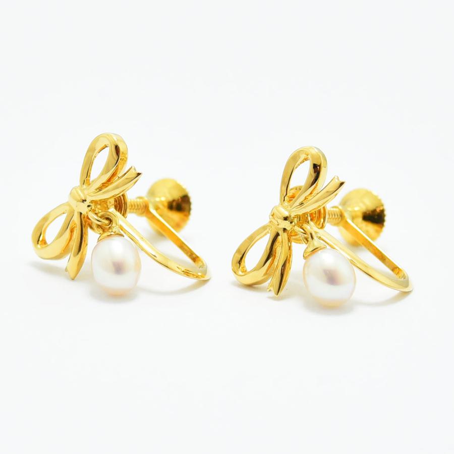 TASAKI（タサキ） イヤリング 田崎 リボン 真珠 パール K18 新品仕上げ