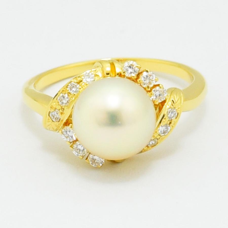 MIKIMOTO（ミキモト） リング 指輪 あこや真珠 8.6mm ダイヤモンド