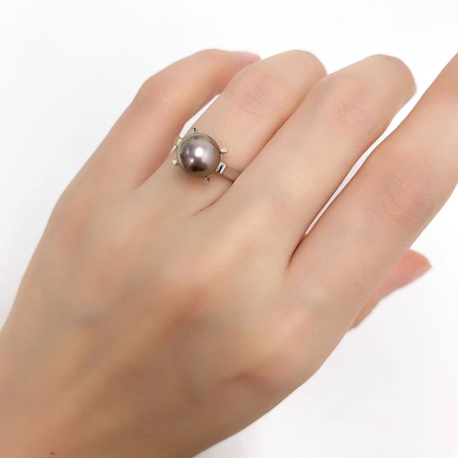 TASAKI（タサキ） リング 田崎 黒蝶真珠 8.5mm 真珠 南洋 パール PT900 
