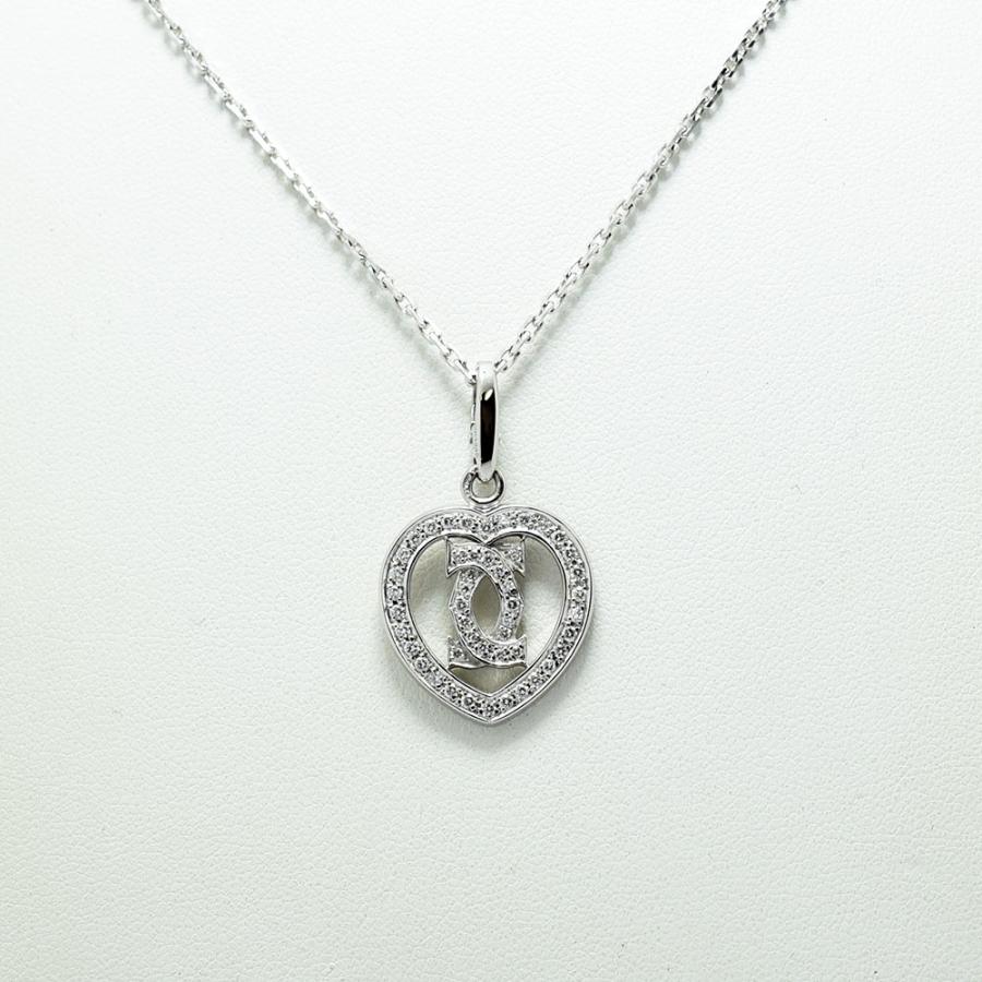 Cartier（カルティエ） ネックレス 2Cハート ペンダント ダイヤモンド 