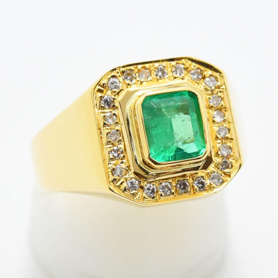 エメラルドダイヤモンドリングk18 新品