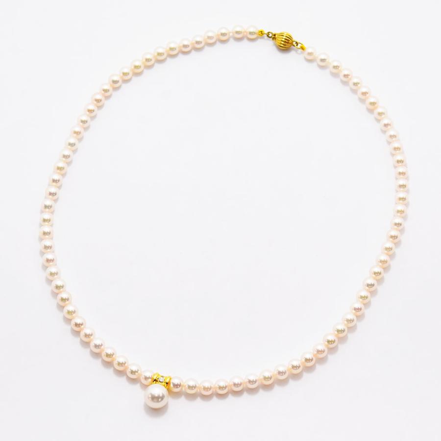 MIKIMOTM ミキモト K18 パール ダイヤモンド ネックレス あこや真珠 MIKIMOTO（ミキモト） MIKIMOTO【 ミキモト】 K18ダイヤモンド アコヤ