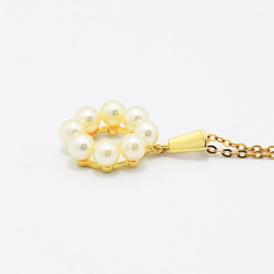 MIKIMOTO ミキモト ネックレス サークル あこや真珠 アコヤ パール K18