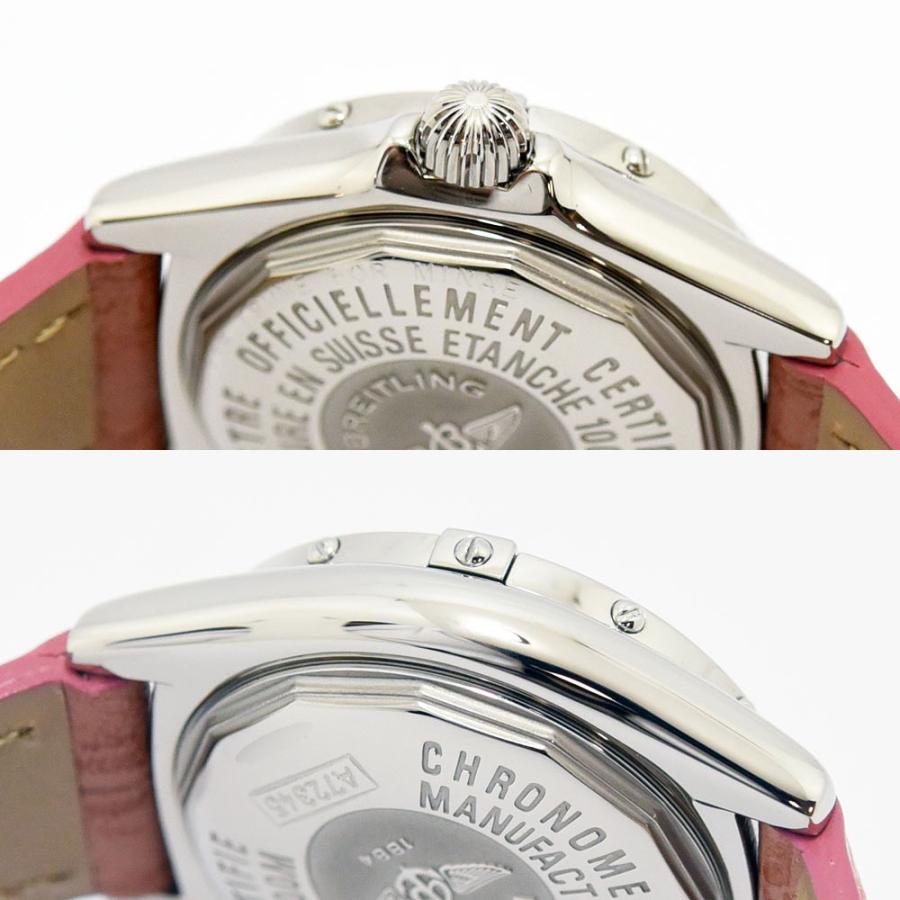 ブライトリング 中古 レディース BREITLING カリスティーノ A72345 クォーツ SS ステンレス 新品社外レザー ピンクシェル 軽仕上げの画像