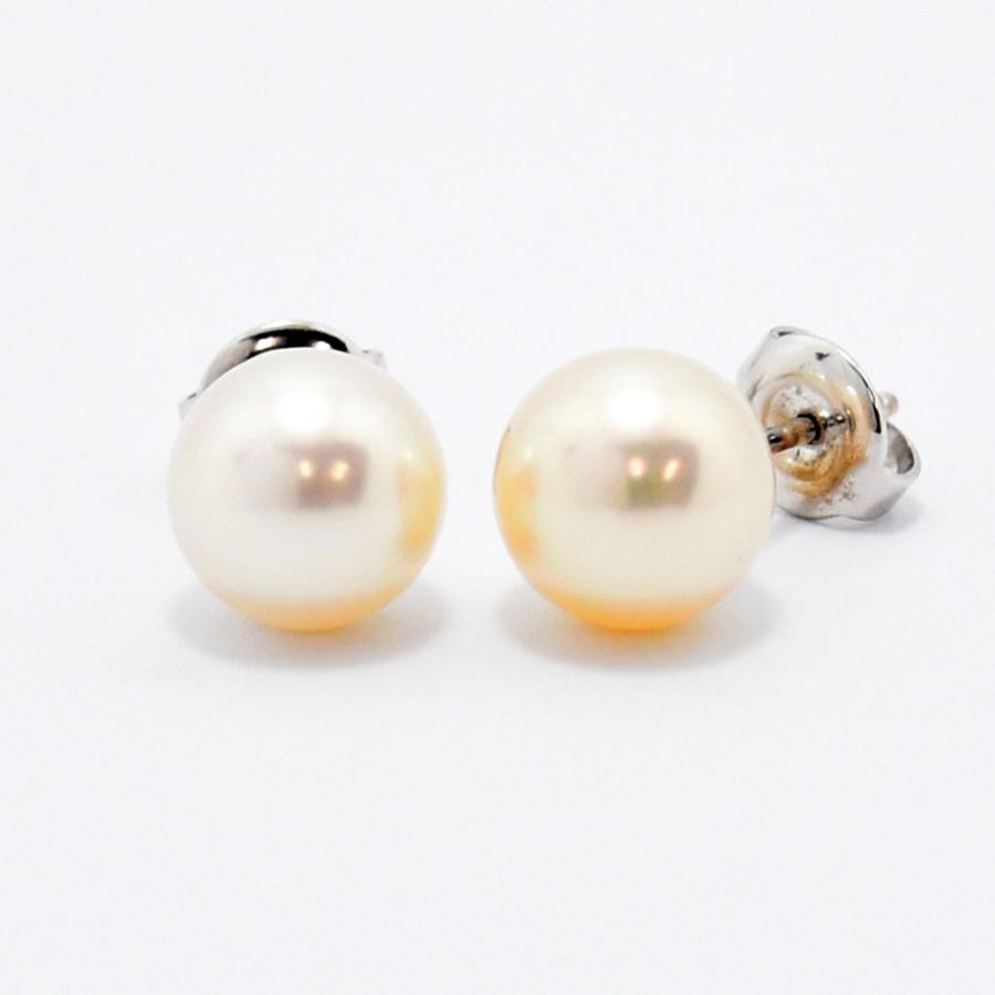 K18WG 御木本アコヤ真珠約8.8mm 8.9mm ピアスミキモト