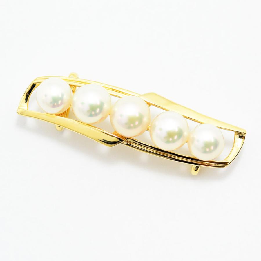 MIKIMOTO（ミキモト） 帯留め 真珠 パール 6.7~7.5mm K14 新品仕上げ