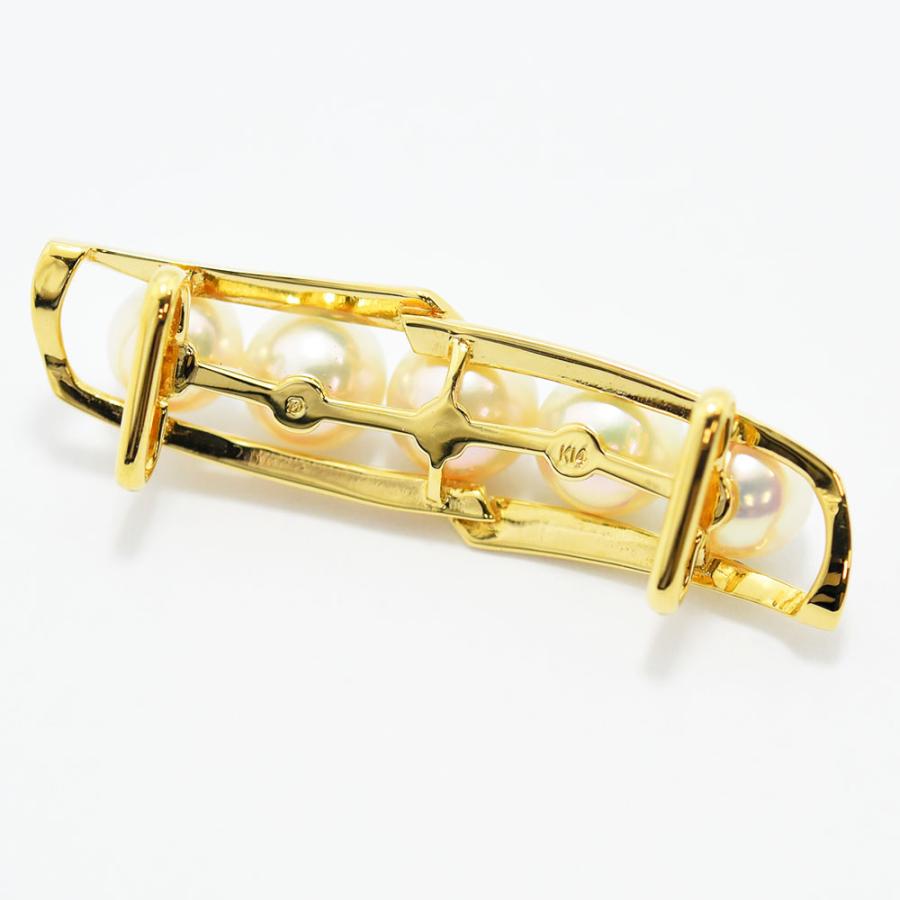 MIKIMOTO（ミキモト） 帯留め 真珠 パール 6.7~7.5mm K14 新品仕上げ