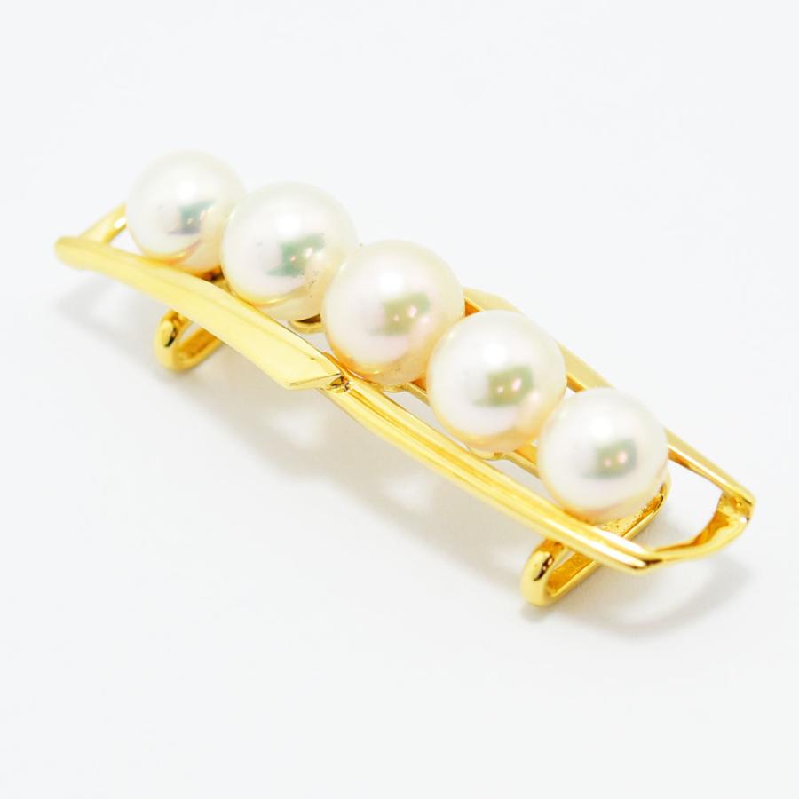 MIKIMOTO（ミキモト） 帯留め 真珠 パール 6.7~7.5mm K14 新品仕上げ