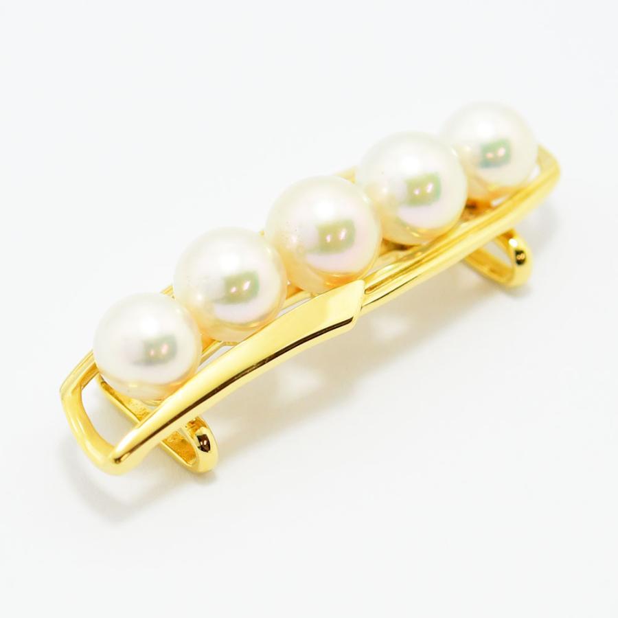 MIKIMOTO ミキモト パール　ブローチ　帯留め　ヴィンテージ　シルバー MIKIMOTO（ミキモト） 帯留め 真珠 パール 6.7~7.5mm K14 新品仕上げ