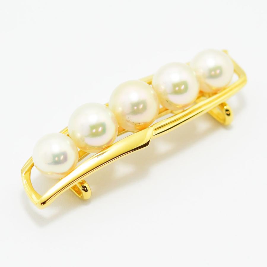 MIKIMOTO（ミキモト） 帯留め 真珠 パール 6.7~7.5mm K14 新品仕上げ