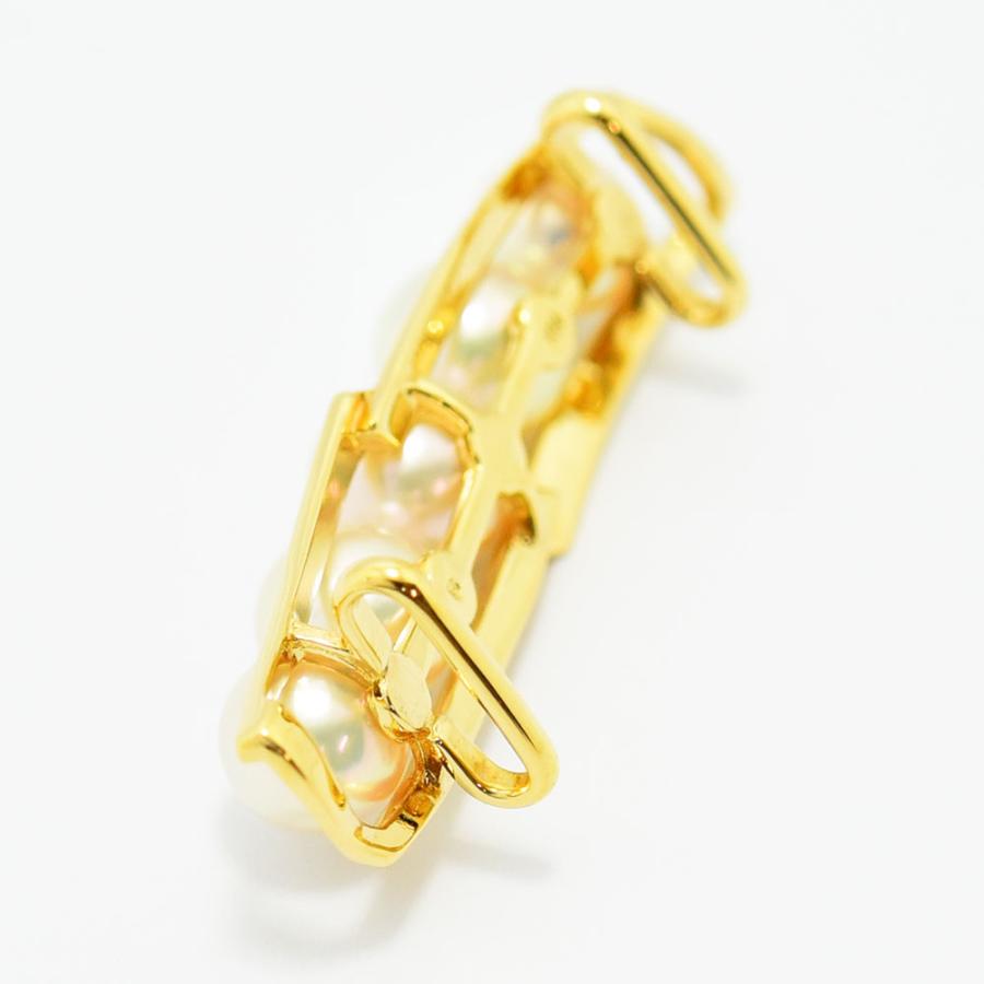 MIKIMOTO（ミキモト） 帯留め 真珠 パール 6.7~7.5mm K14 新品仕上げ