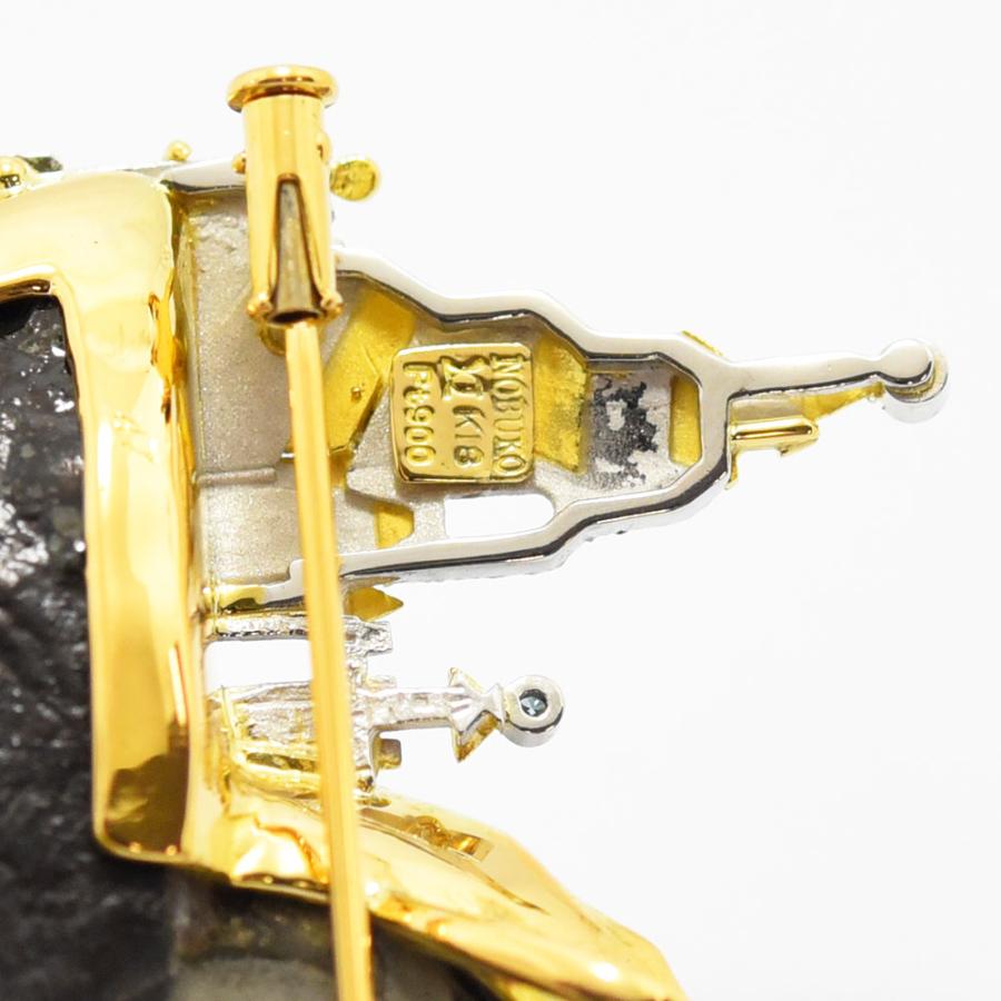 石川暢子 ブローチ NOBUKO ISHIKAWA 古城 アンモナイト サファイア