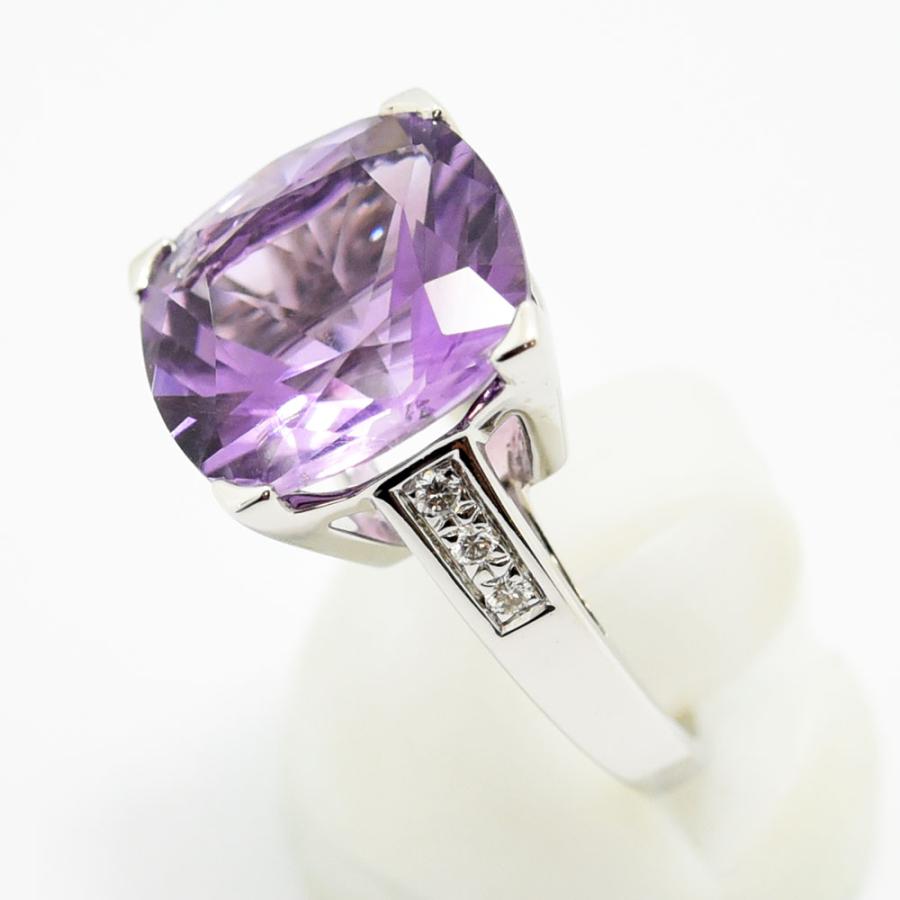 超美品‼️MAUBOSSINピンクアメジストホワイトゴールドリング 未使用 MAUBOUSSIN（モーブッサン） リング 指輪 アメジスト ダイヤモンド