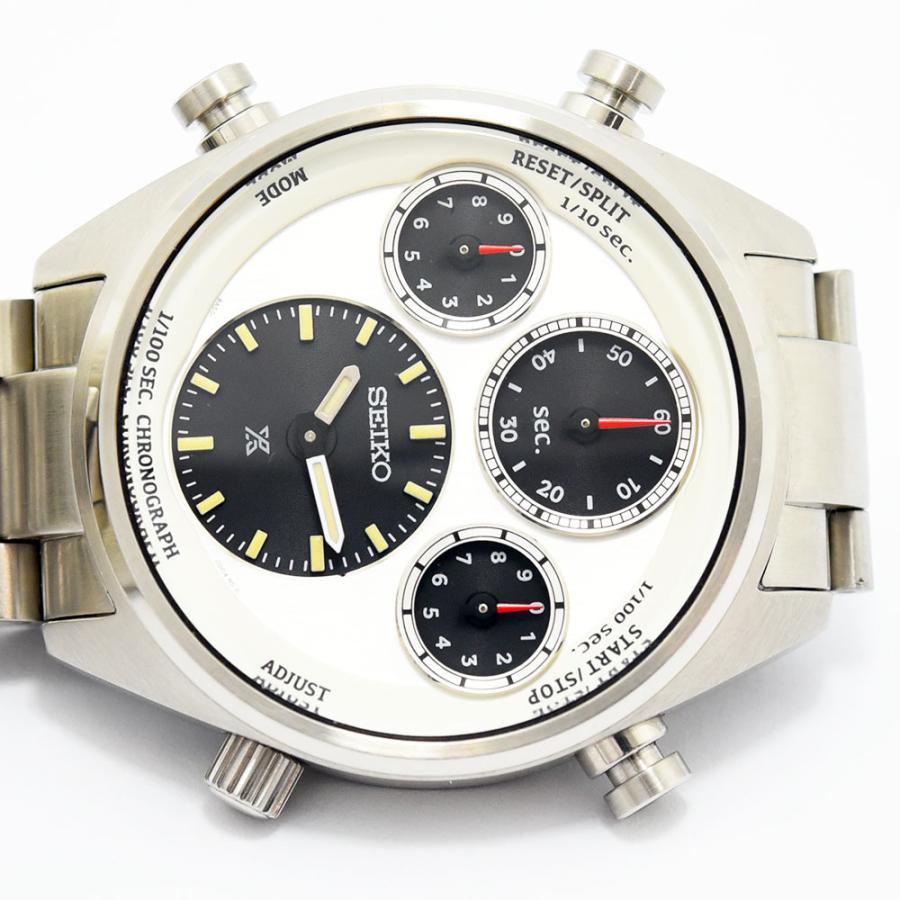 セイコー 中古 メンズ SEIKO プロスペックス スピードタイマー SBER009 8A50-00D0 セイコー腕時計110周年記念 ソーラー SS シルバーの画像