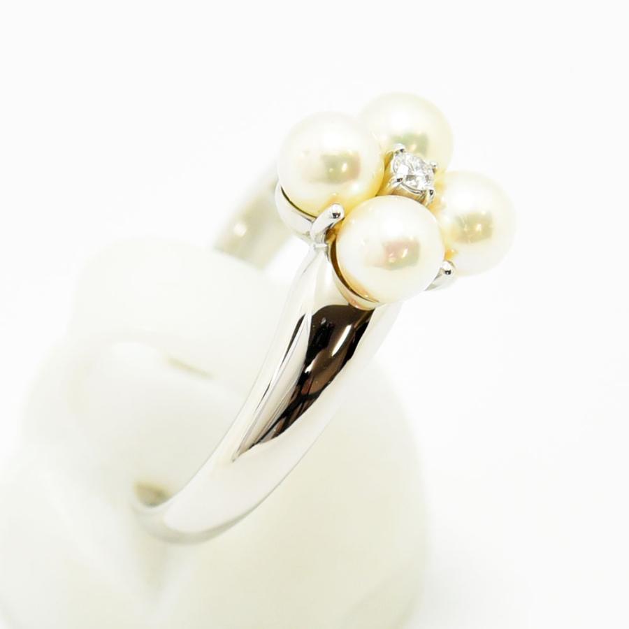 MIKIMOTO PERLITA パールリング ダイヤモンドK18WG　15号 MIKIMOTO（ミキモト） リング ペルリータ 真珠 4.6mm ダイヤモンド