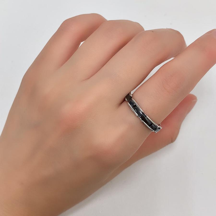 最終お値下げ！！　CHANEL リング　美品 CHANEL ホワイトゴールドダイヤモンド ブラックセラミックリング