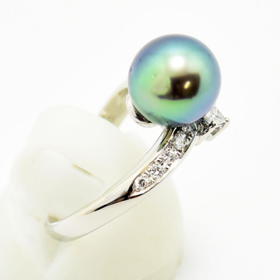 TASAKI（タサキ） リング 田崎 黒蝶真珠 9.0mm ダイヤモンド 0.23 真珠