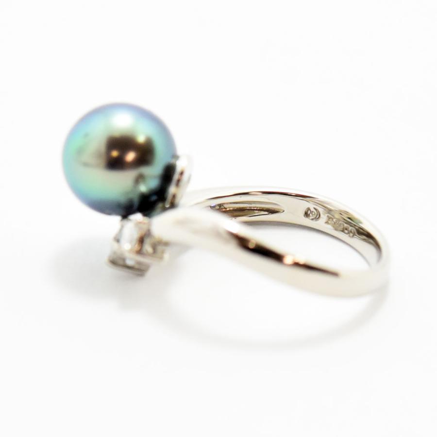 TASAKI（タサキ） リング 田崎 黒蝶真珠 9.0mm ダイヤモンド 0.23 真珠