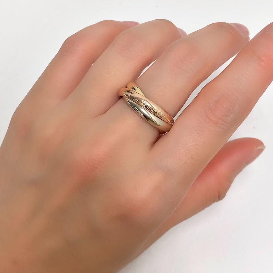 カ‍ル‍テ‍ィ‍エ トリニティ リング 58 17号 Cartier（カルティエ） リング トリニティ 指輪 スリーカラー 3連 K18