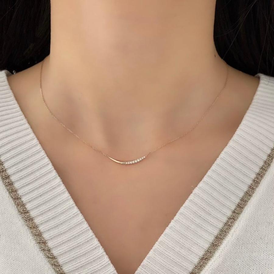 ダイヤモンド ネックレス K18PG 新品磨き仕上げ 中古 : 御徒町宝石問屋