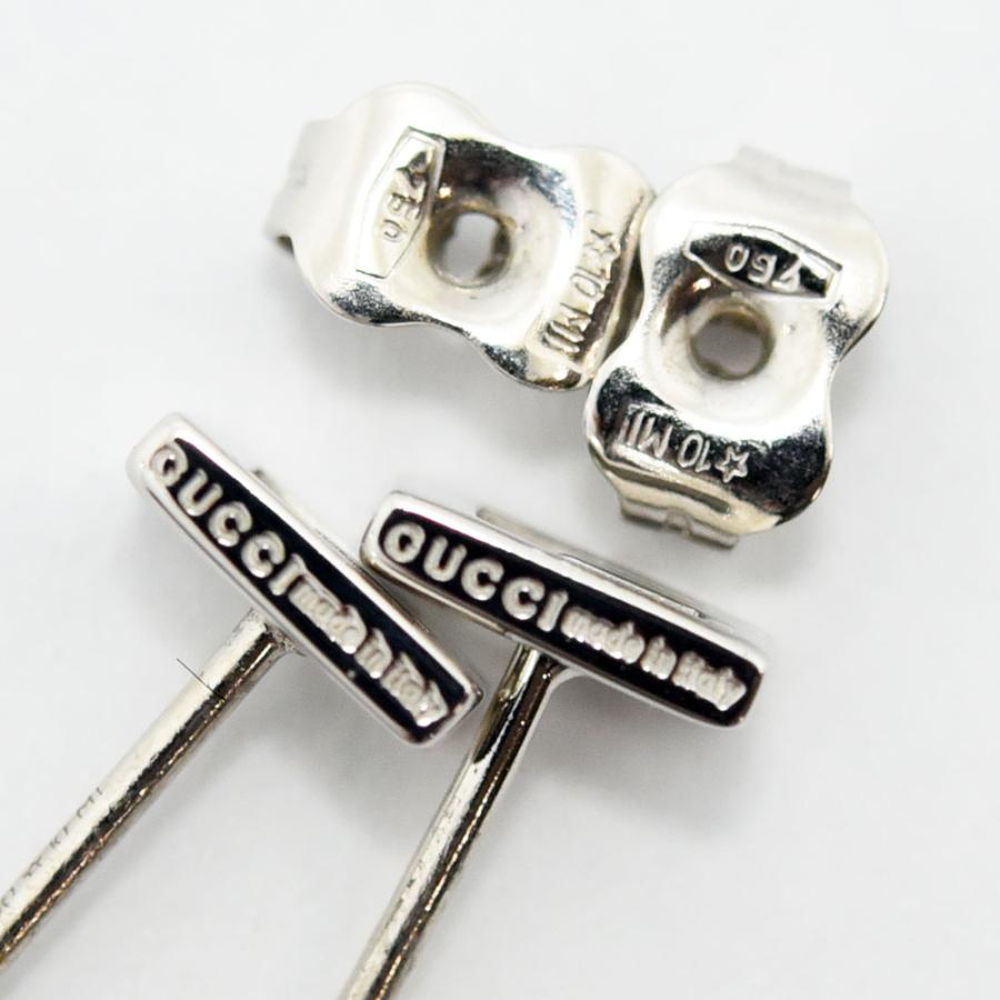 GUCCI（グッチ） ピアス ロゴ K18WG 新品仕上げ 中古 : 御徒町宝石問屋
