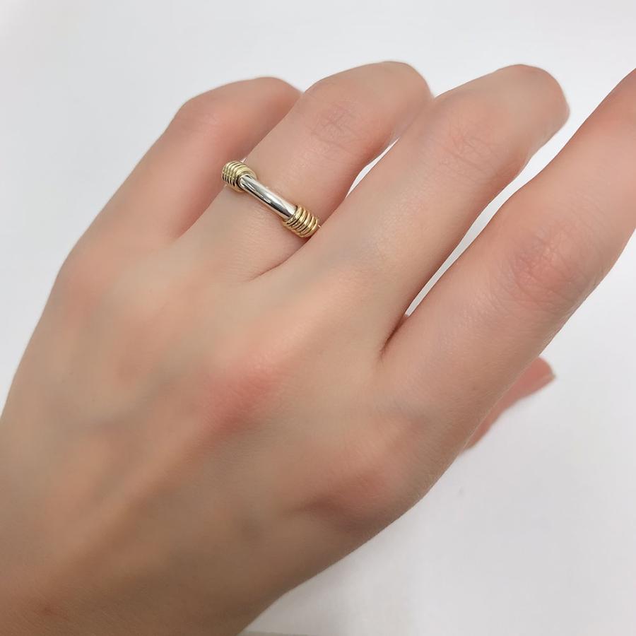 【正規品】ティファニー コンビ リング SV925 K18 (750) TIFFANY&Co.（ティファニー） リング バンドウィズ 2ワイヤー 指輪