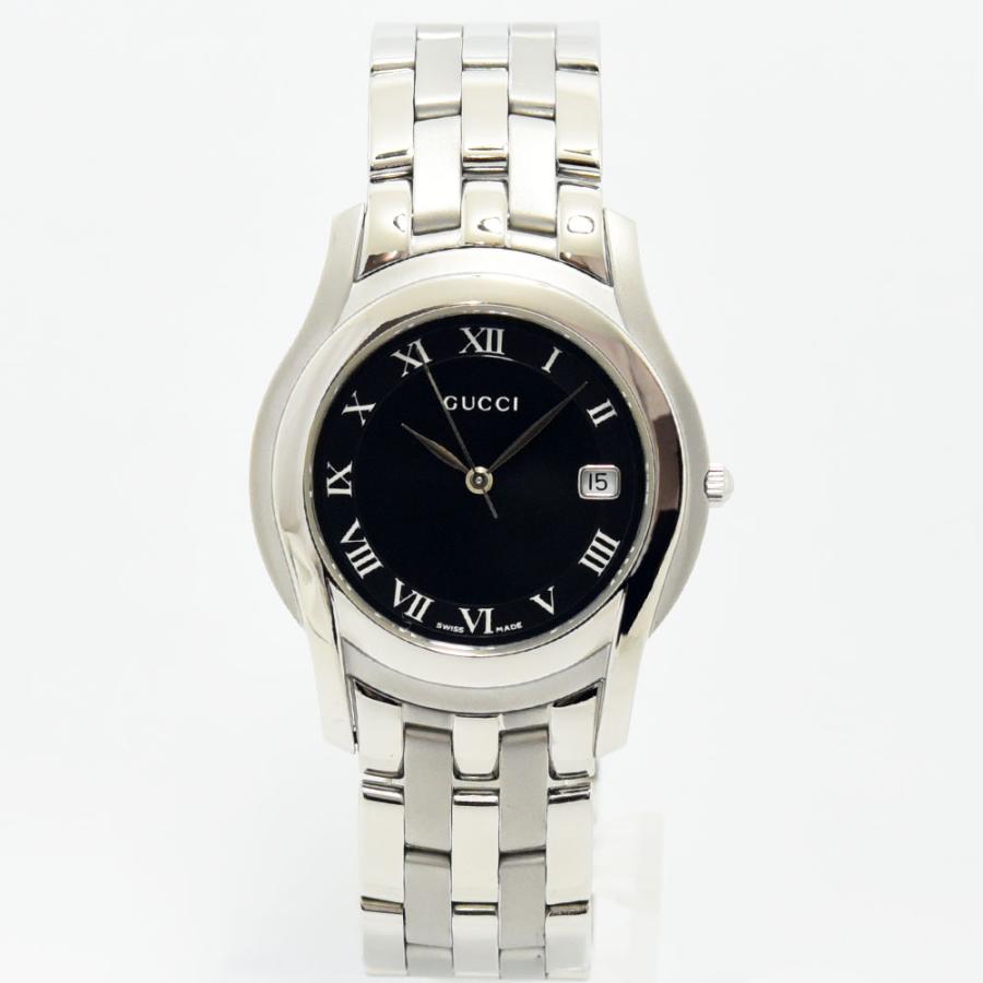 GUCCI グッチ　5500Mメンズクォーツ腕時計ステンレススチール ブラック GUCCI（グッチ） 時計 メンズ GUCCI 5500M クォーツ SS ステンレス