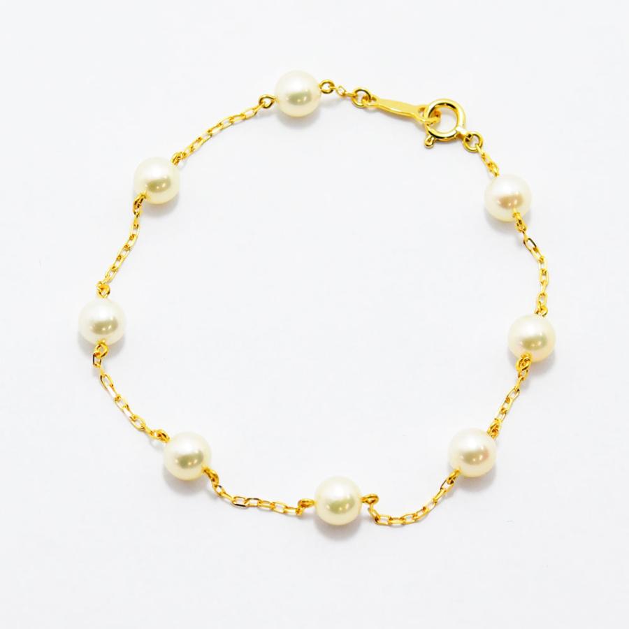 MIKIMOTO（ミキモト） ブレスレット あこや真珠 約5.4mm パール K18 