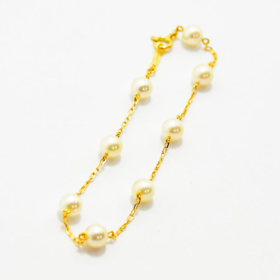 MIKIMOTO（ミキモト） ブレスレット あこや真珠 約5.4mm パール K18 